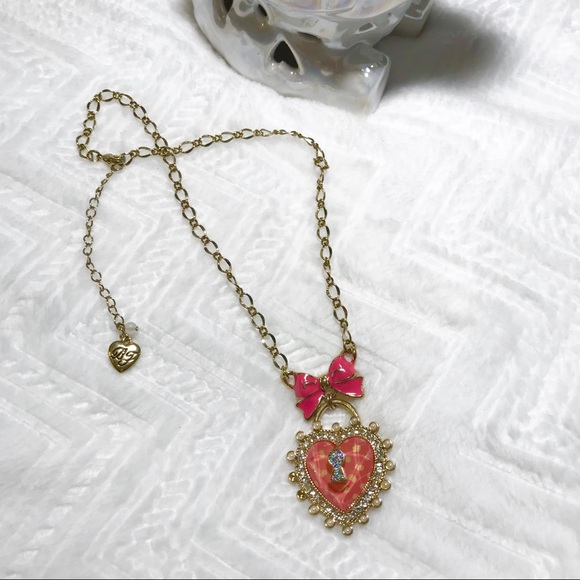 Betsey Johnson Jewelry - Betsey Johnson polka dot heart locket necklace